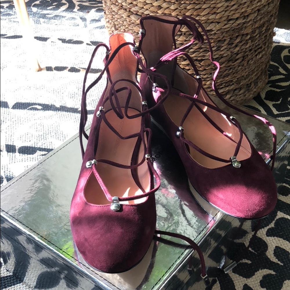 NWT Sigerson Morrison Suede Lace-up Flats